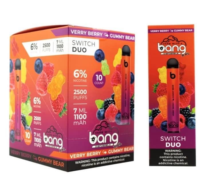 Custom Electronic Cigarette Bang XXL Switch DUO 2500 Puffs 2-in 1 Flavors